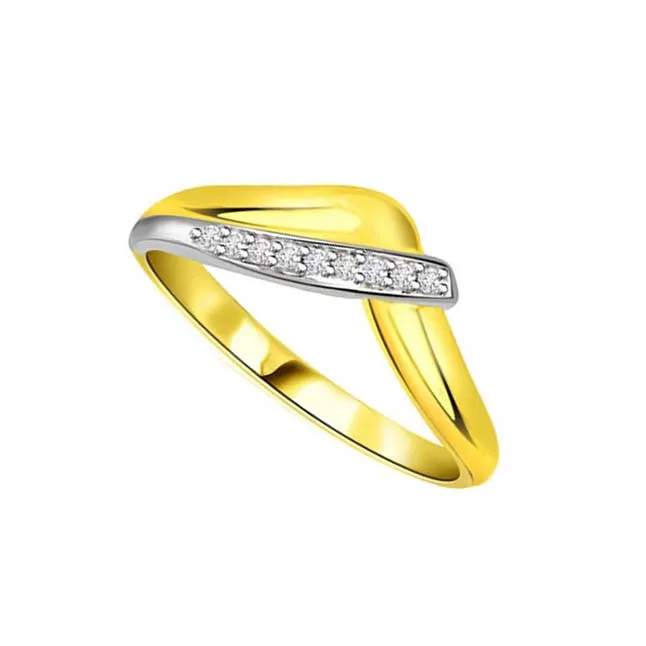 Yellow Delight 0.10cts Two-Tone Real Diamond Ring (SDR305)