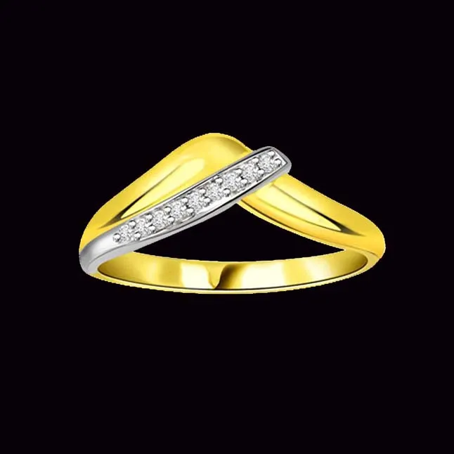 Yellow Delight 0.10cts Two-Tone Real Diamond Ring (SDR305)