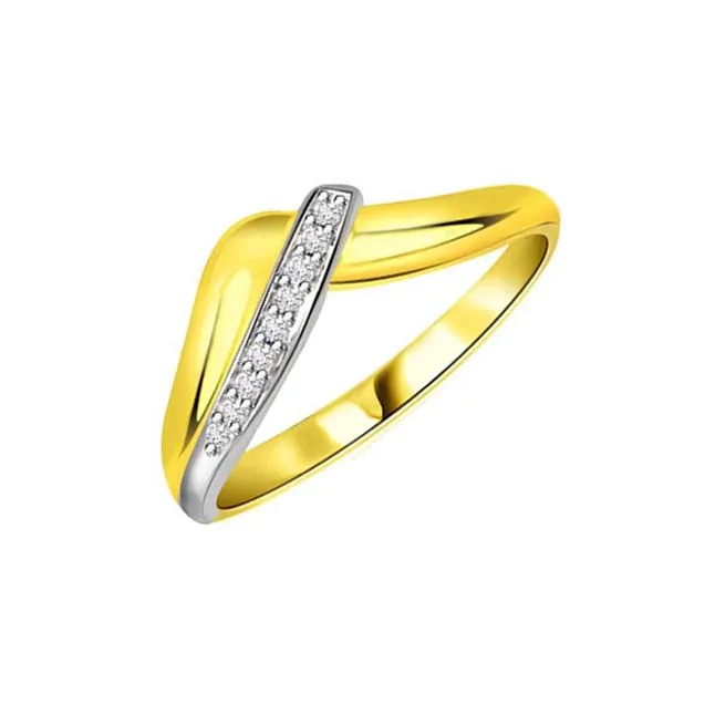 Yellow Delight 0.10cts Two-Tone Real Diamond Ring (SDR305)