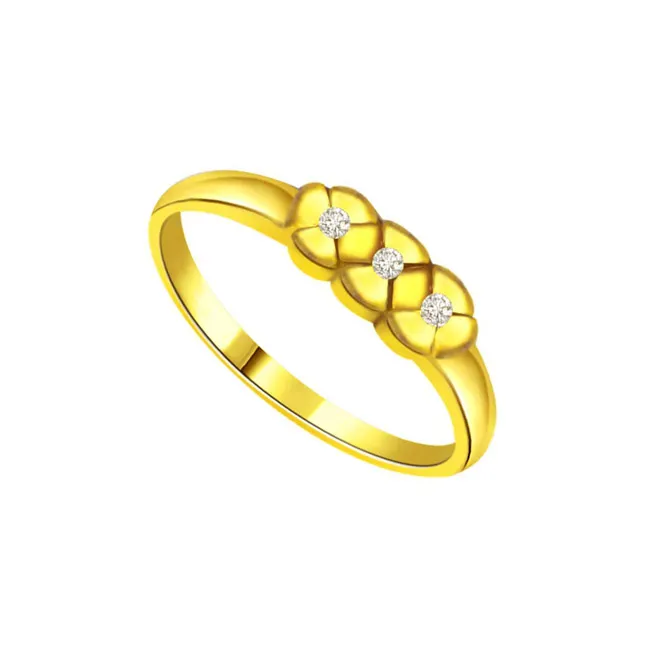 Three Shades Flower 0.09cts Flower Shape Ring (SDR306)