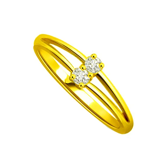 Knotty Knot Classic Real Diamond & Gold Ring (SDR313)