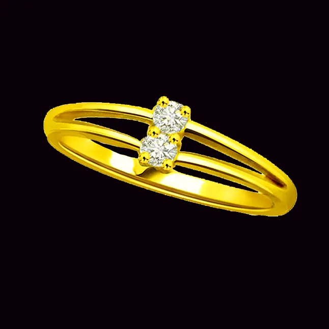 Knotty Knot Classic Real Diamond & Gold Ring (SDR313)