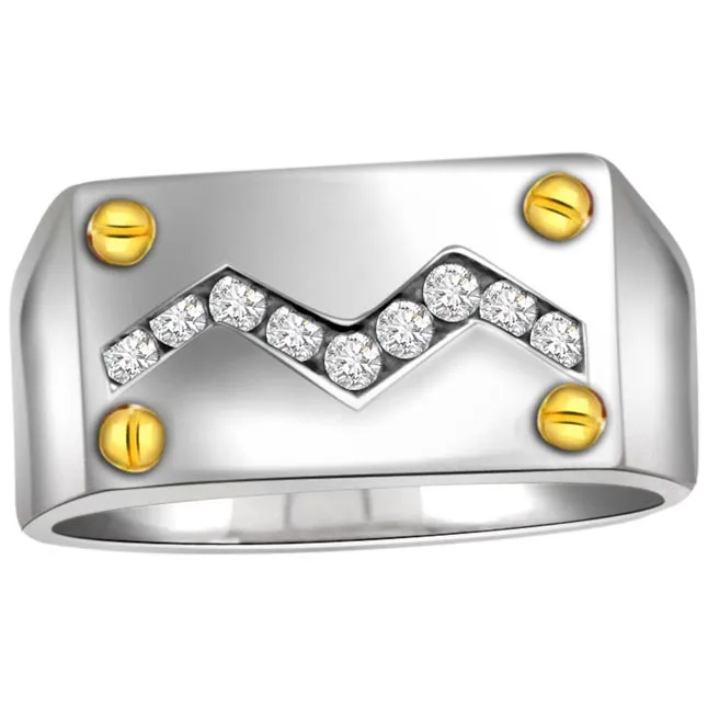 0.36cts Diamond Men's rings -White Gold rings