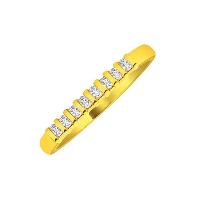 Classic 0.40 cts Diamond Half Eternity rings -Yellow Gold Eternity rings