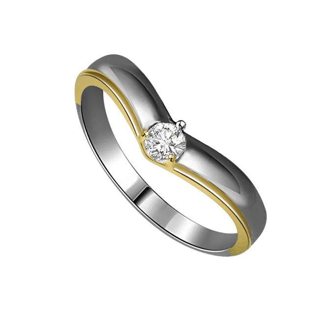 0.15cts Real Diamond Two Tone  Solitaire Ring (SDR348)