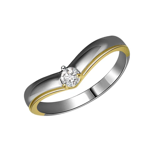 0.15cts Real Diamond Two Tone  Solitaire Ring (SDR348)