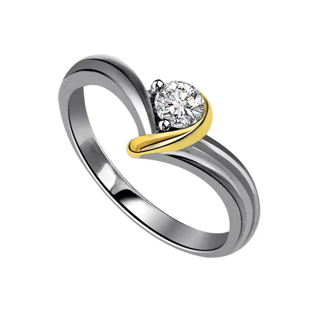 0.25cts Real Diamond Two Tone Solitaire Ring (SDR349)