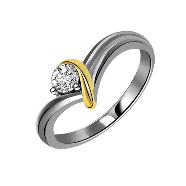 0.25cts Real Diamond Two Tone Solitaire Ring (SDR349)