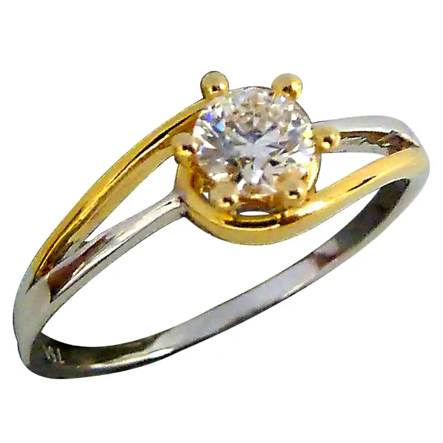 0.15cts Real Diamond Two Tone Solitaire Ring (SDR350-15)