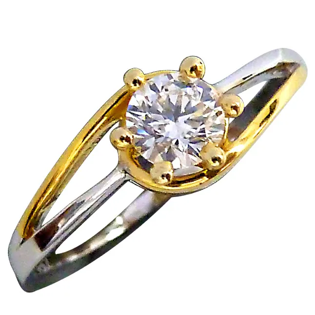 0.15cts Real Diamond Two Tone Solitaire Ring (SDR350-15)