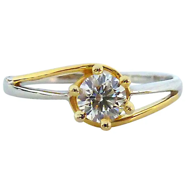 0.15ct Diamond Two Tone Solitaire rings