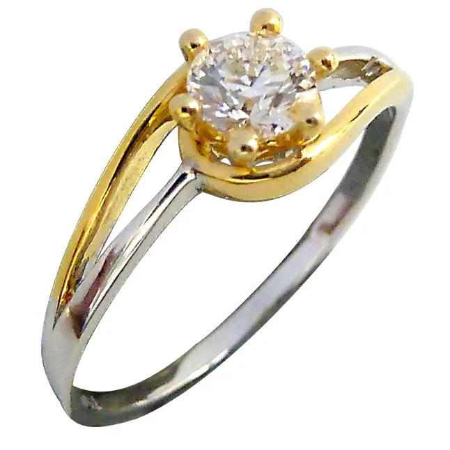 0.40cts Real Diamond Two Tone Solitaire Ring (SDR350-40)