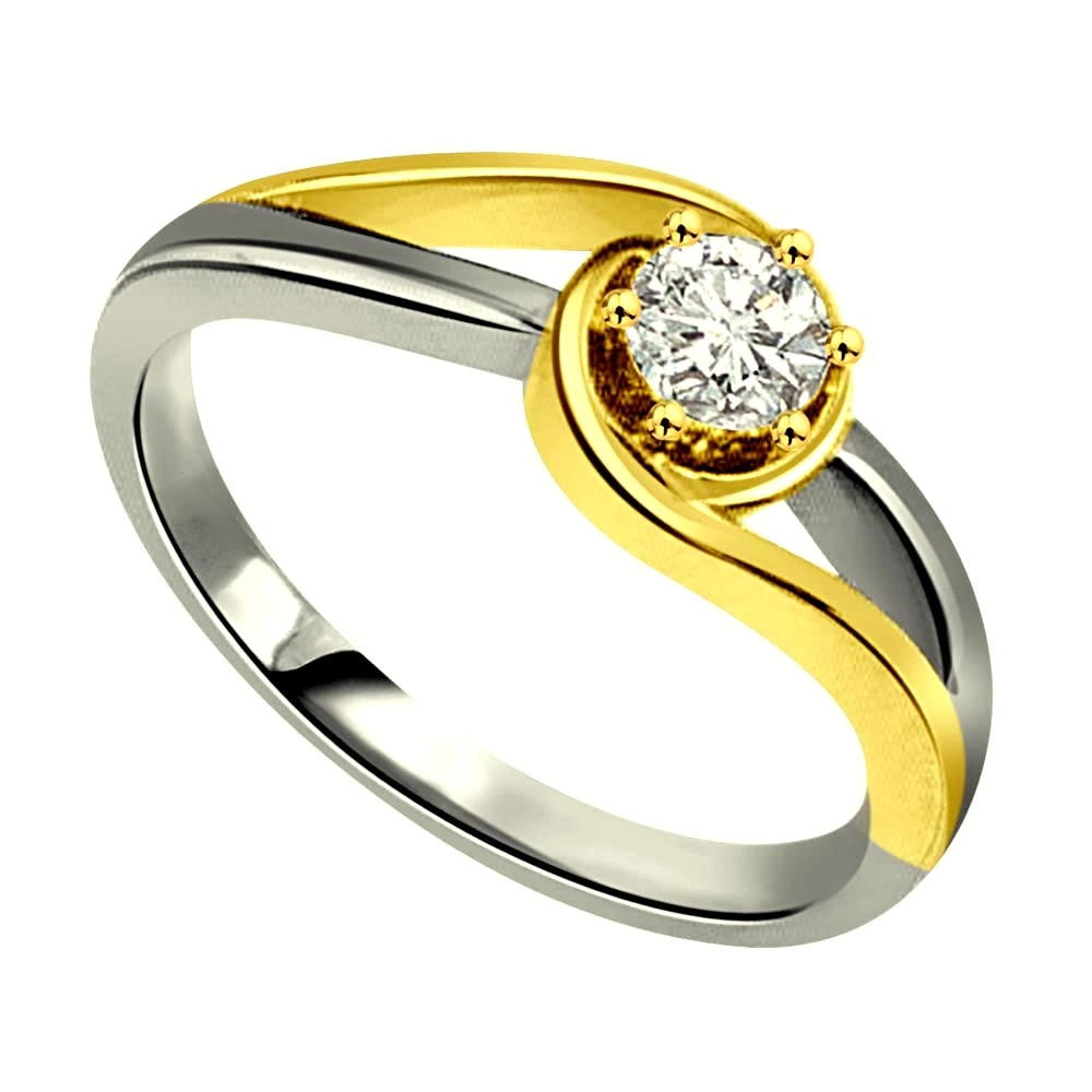 0.20ct Diamond Two Tone Solitaire rings SDR350