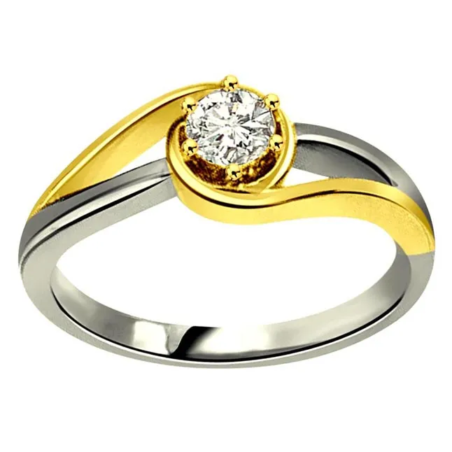 0.20cts Real Diamond Two Tone  Solitaire Ring (SDR350)