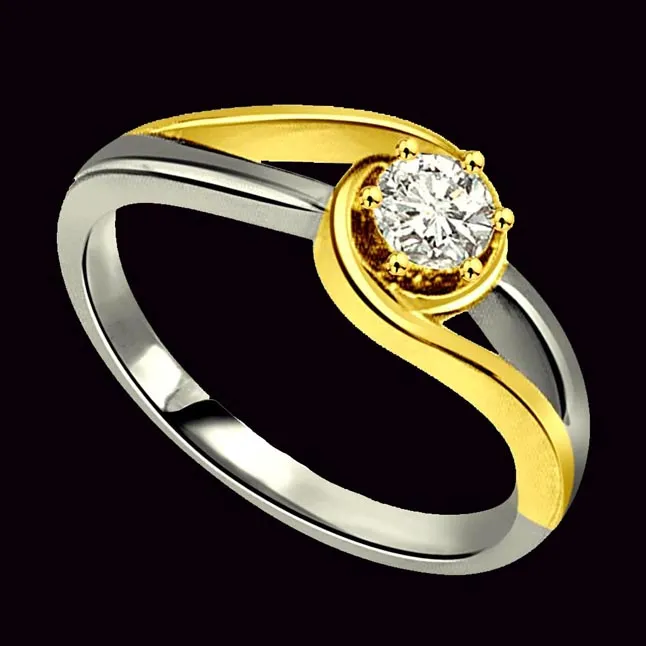 0.20cts Real Diamond Two Tone  Solitaire Ring (SDR350)