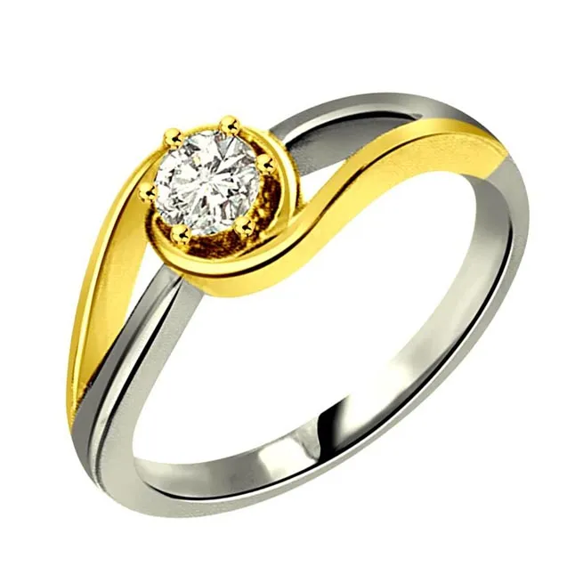 0.20cts Real Diamond Two Tone  Solitaire Ring (SDR350)