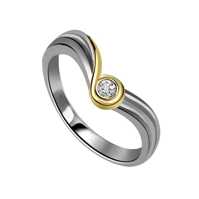 0.10cts Real Diamond Two Tone  Solitaire Ring (SDR351)