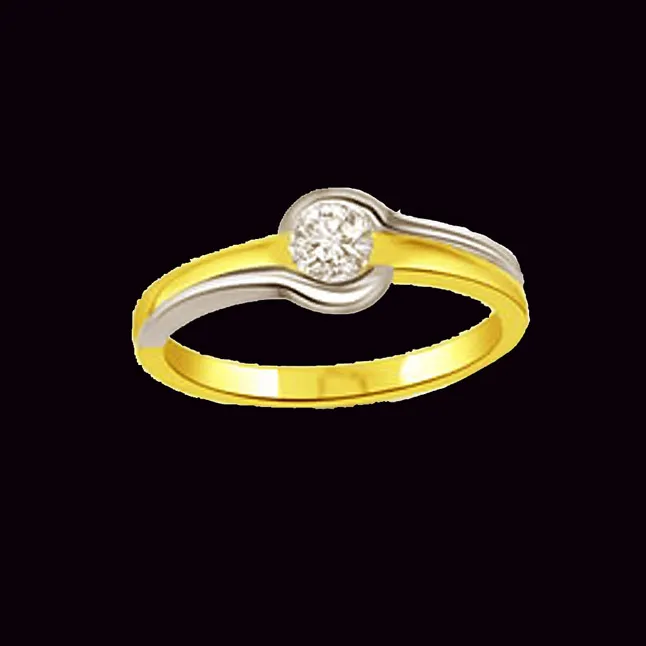 0.20cts Real Diamond Two Tone  Solitaire Ring (SDR364)