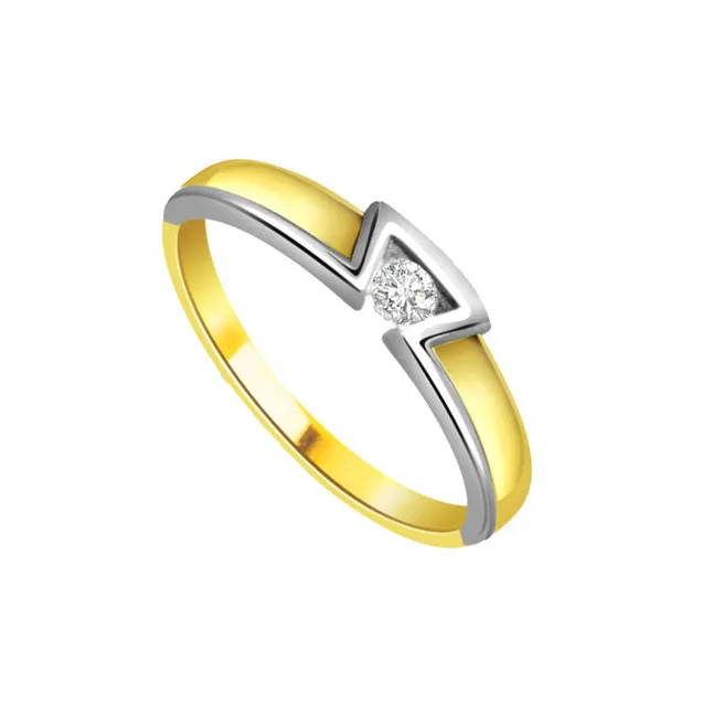 0.10 ct Diamond Two Tone Solitaire rings SDR365
