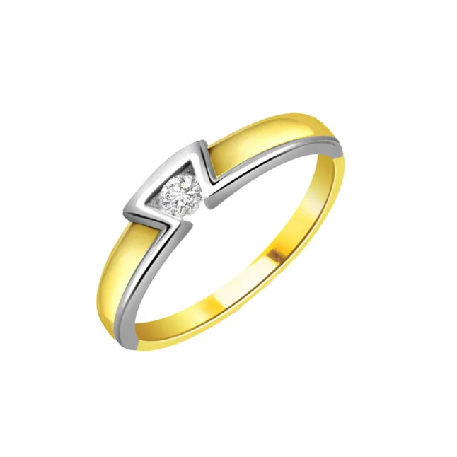 0.10 ct Diamond Two Tone Solitaire rings SDR365