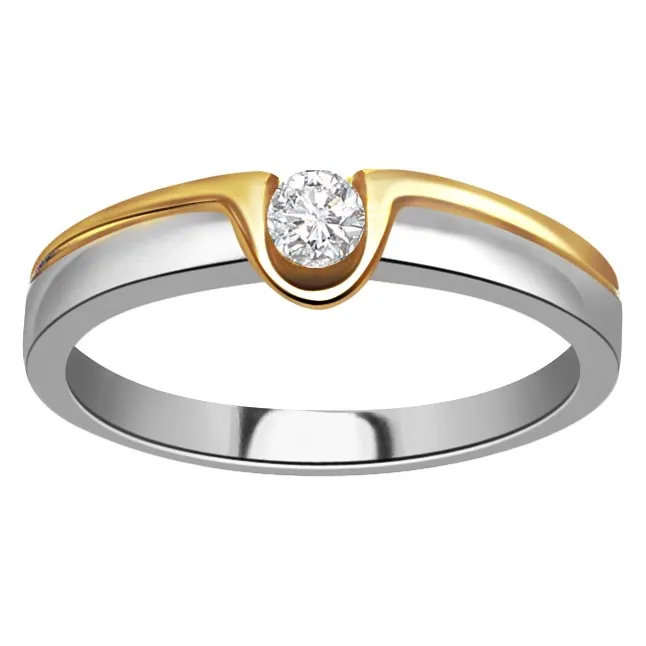 0.20 ct Diamond Two Tone Solitaire rings SDR366