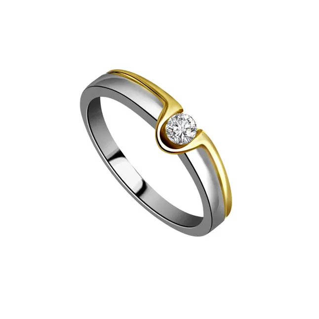 0.20cts Real Diamond Two Tone  Solitaire Ring (SDR366)