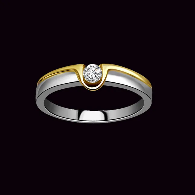 0.20cts Real Diamond Two Tone  Solitaire Ring (SDR366)