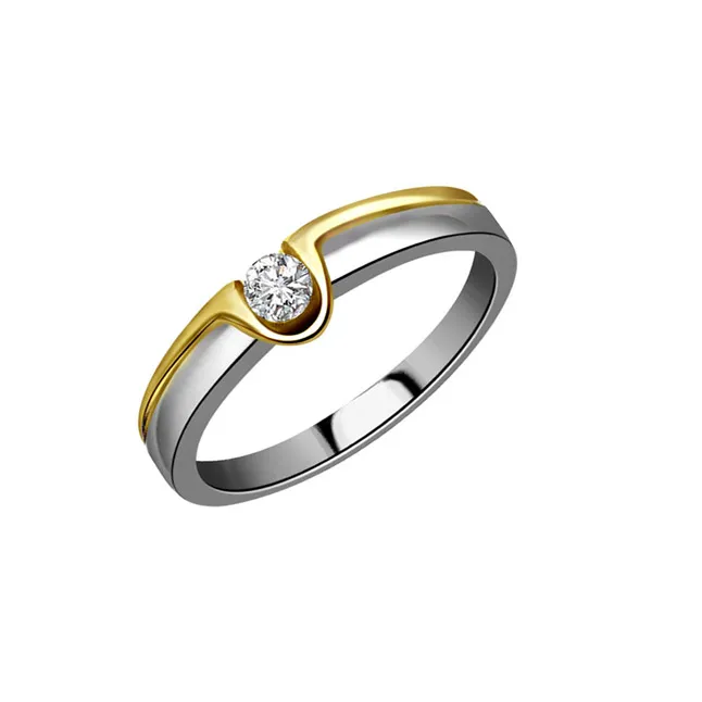 0.20cts Real Diamond Two Tone  Solitaire Ring (SDR366)