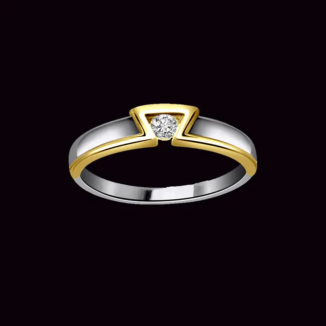 0.20cts Real Diamond Two Tone Solitaire Ring (SDR367)