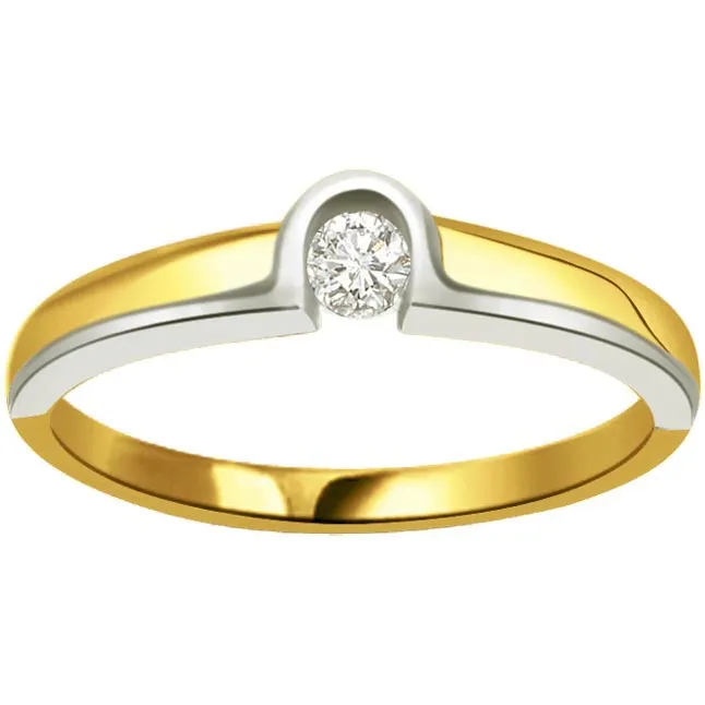0.10 ct Diamond Two Tone Solitaire rings SDR368