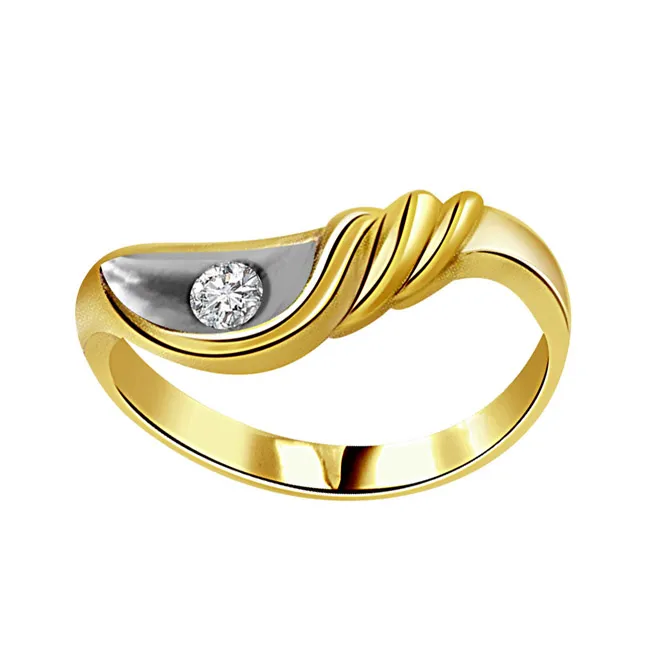 0.20cts Real Diamond Two Tone  Solitaire Ring (SDR373)
