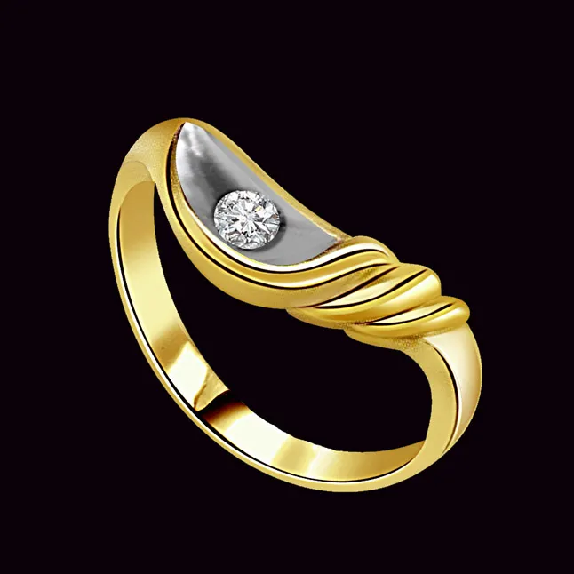 0.20cts Real Diamond Two Tone  Solitaire Ring (SDR373)