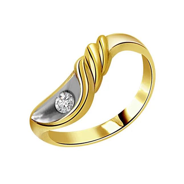 0.20cts Real Diamond Two Tone  Solitaire Ring (SDR373)