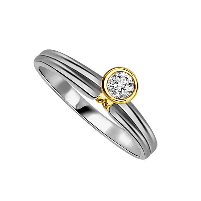 0.20 ct Diamond Two Tone Solitaire rings SDR374