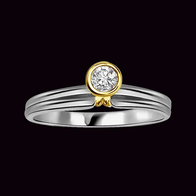 0.20cts Real Diamond Two Tone Solitaire Ring (SDR374)