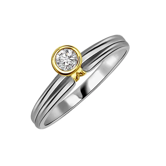 0.20 ct Diamond Two Tone Solitaire rings SDR374