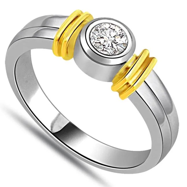 0.15 ct Diamond Two Tone Solitaire rings