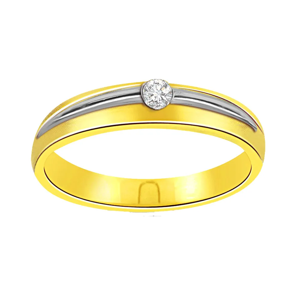 0.05 ct Diamond Two Tone Solitaire rings SDR380