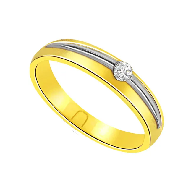 0.05 ct Diamond Two Tone Solitaire rings SDR380