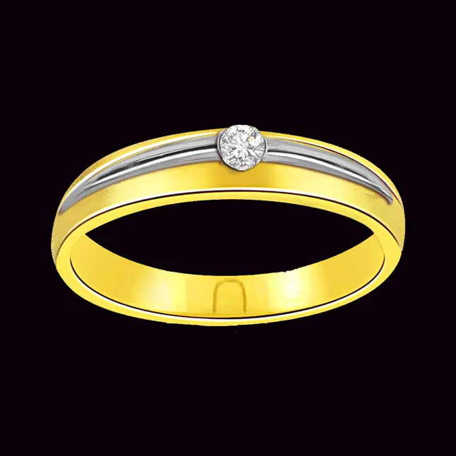 0.05 ct Diamond Two Tone Solitaire rings SDR380