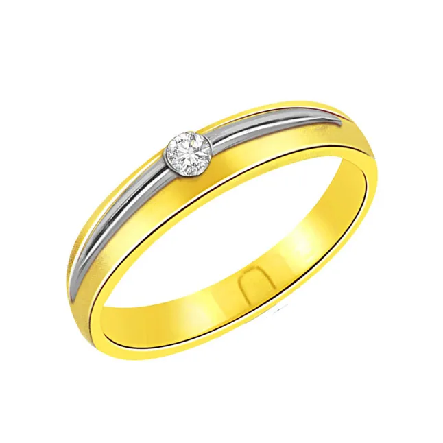 0.05 ct Diamond Two Tone Solitaire rings SDR380