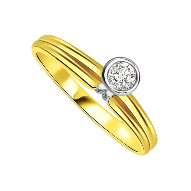 0.20cts Real Diamond Two Tone Solitaire Ring (SDR381)