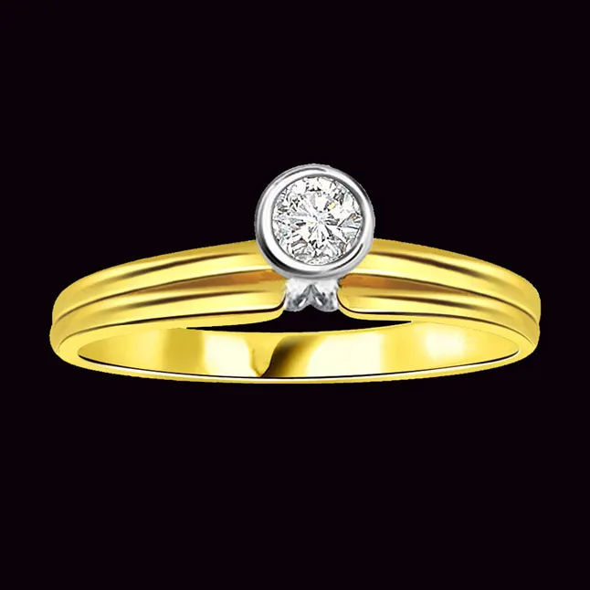 0.20cts Real Diamond Two Tone Solitaire Ring (SDR381)