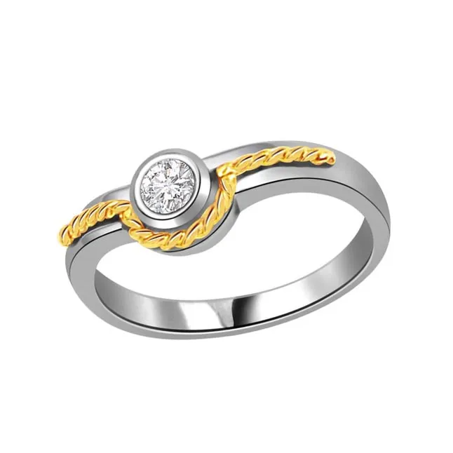 0.20cts Real Diamond Two Tone Solitaire Ring (SDR385)