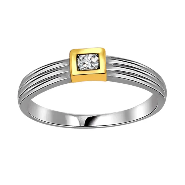 0.15cts Real Diamond Two Tone Solitaire Ring (SDR386)