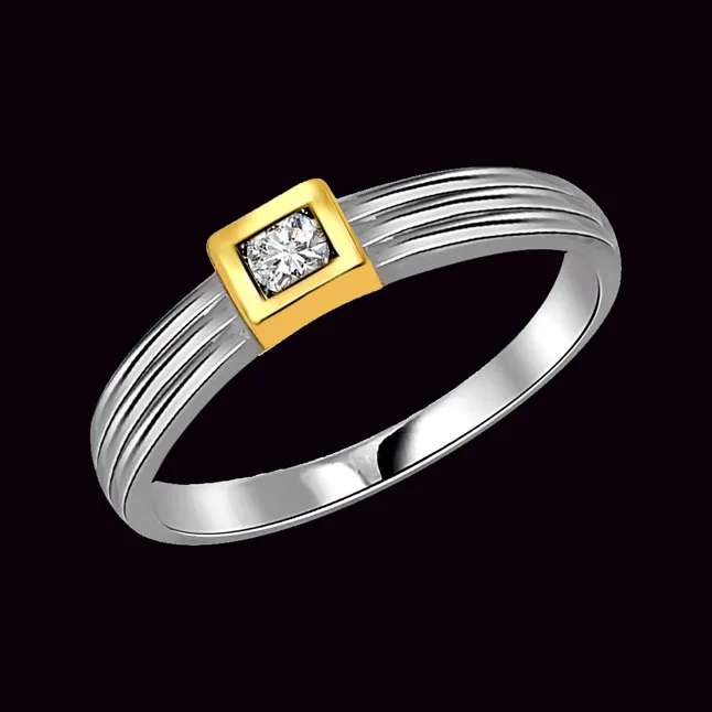 0.15cts Real Diamond Two Tone Solitaire Ring (SDR386)