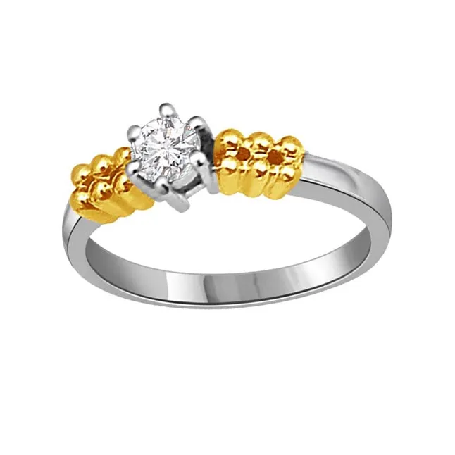 Two Tone Diamond 1.00 ct Solitaire rings -White Gold Big Sol
