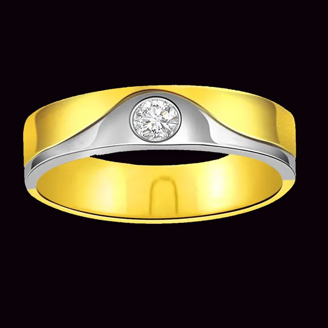 0.15cts Real Diamond Two Tone Solitaire Ring (SDR390)