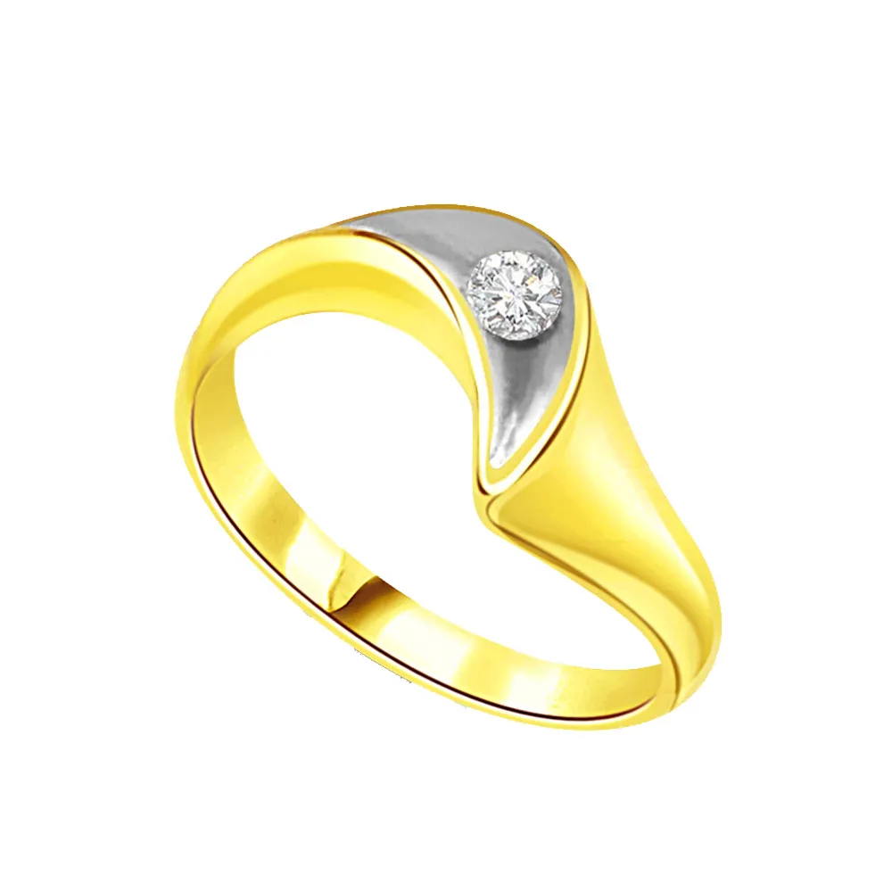 0.25 ct Diamond Two Tone Solitaire rings SDR391