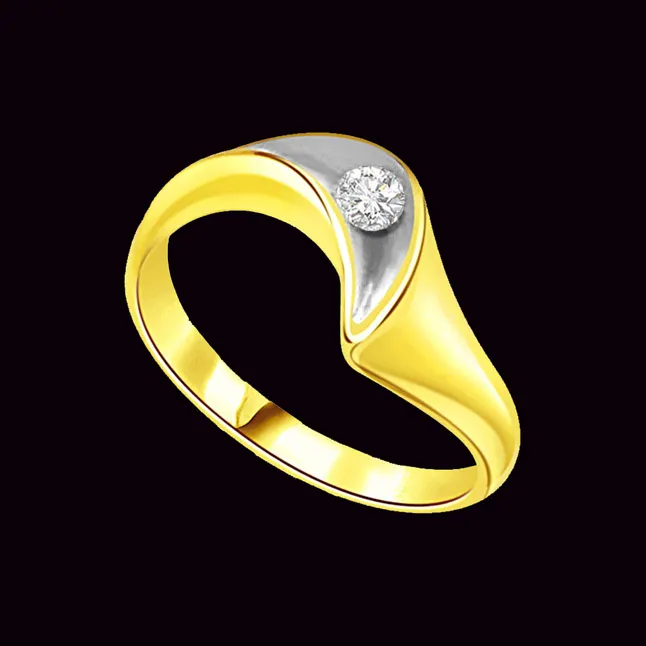 0.25cts Real Diamond Two Tone Solitaire Ring (SDR391)